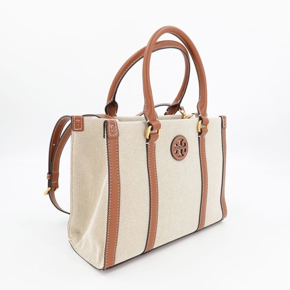 Tory Burch Blake Canvas Small Tote Brown - Picture 2 of 12